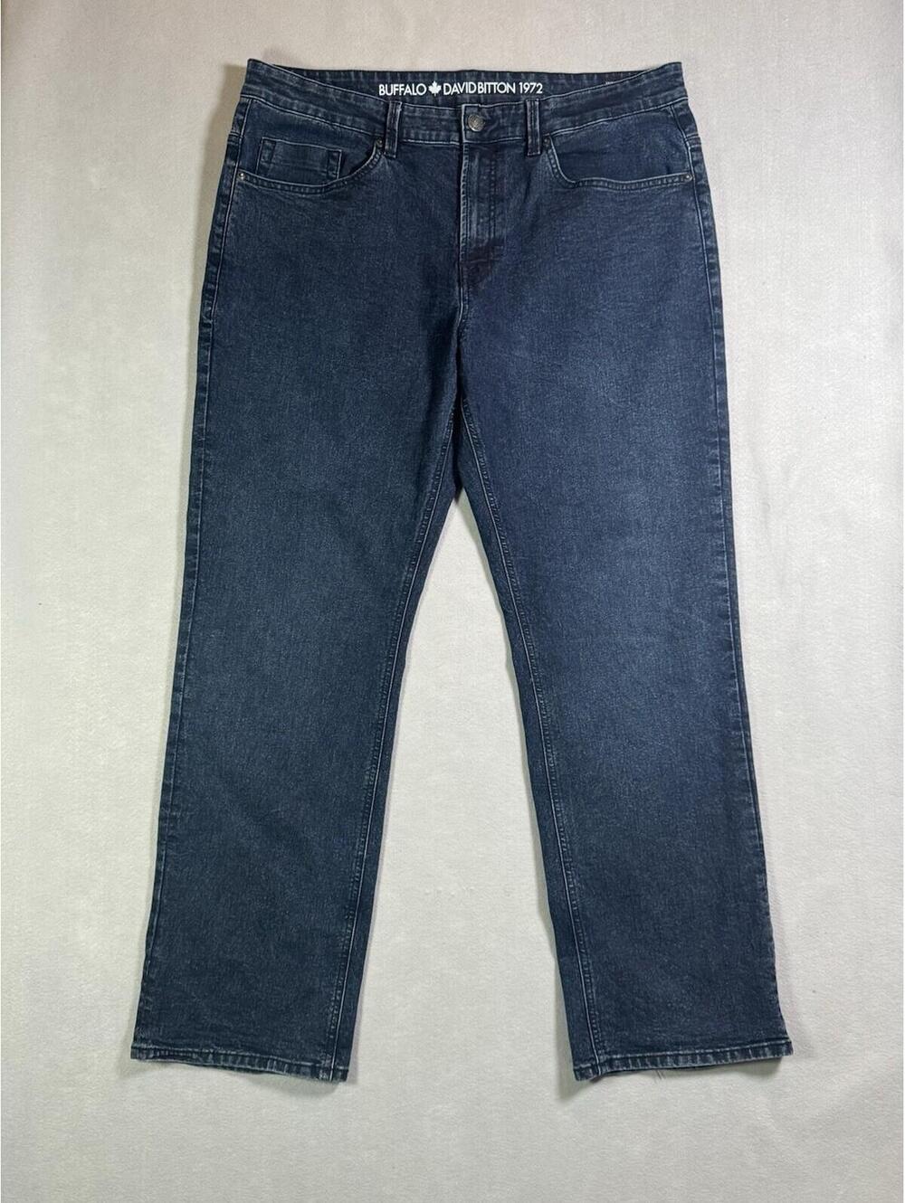 Buffalo David Bitton Relaxed Straight Dark Blue Denim Jeans Men Size 38x32